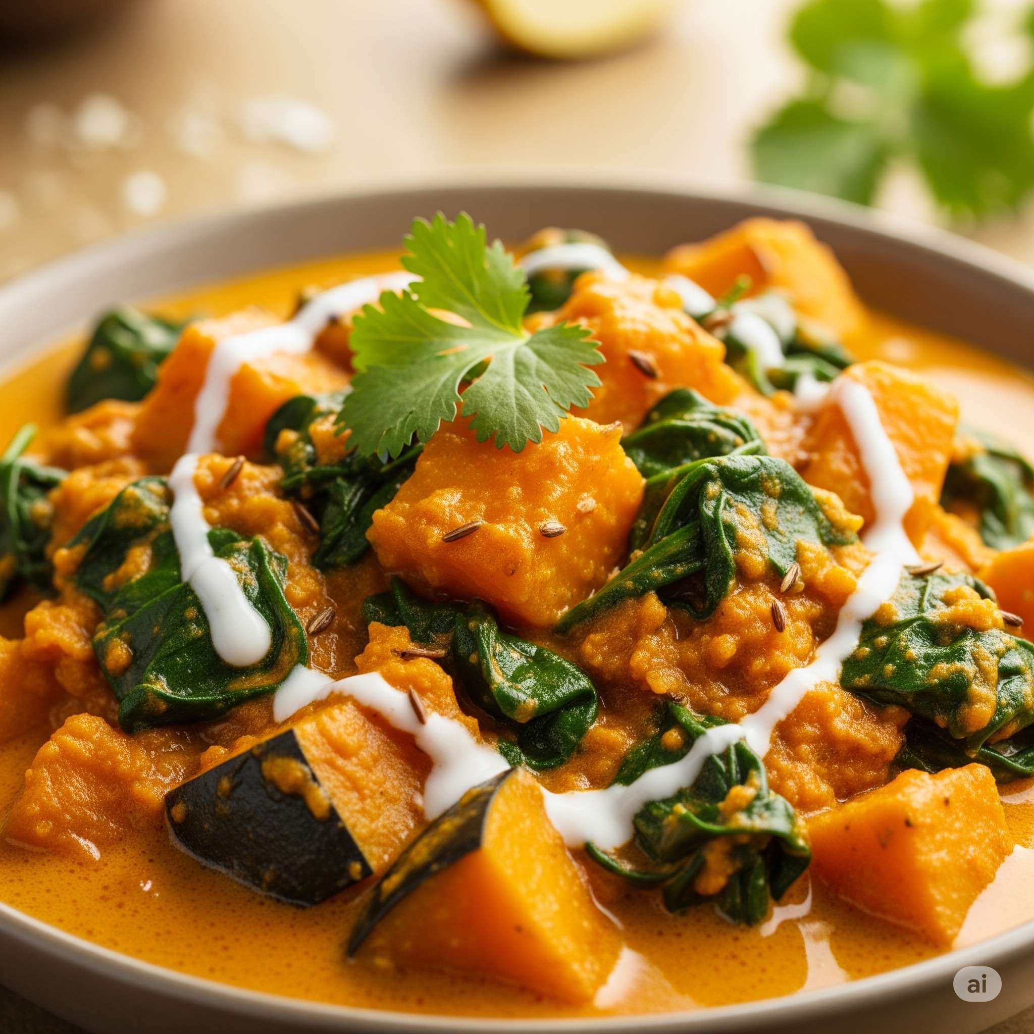 Pumpkin and Spinach Kofta Curry