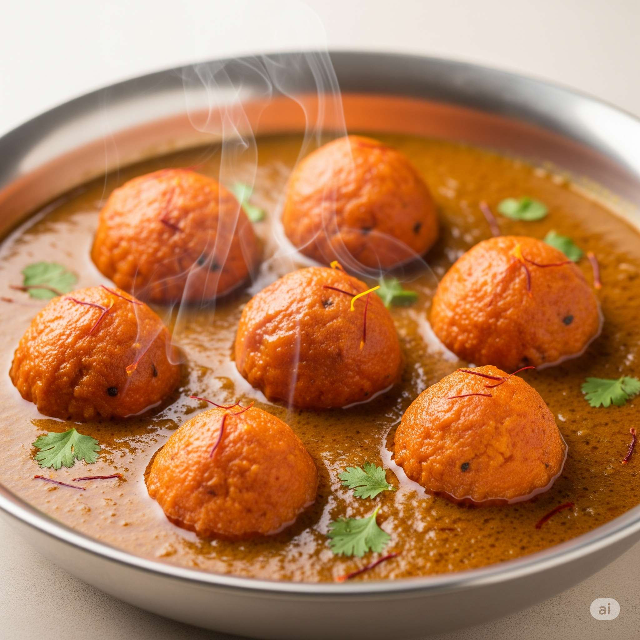 Saffron Spiced Vegetable Kofta with Ginger Tomato Gravy